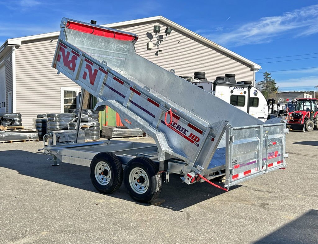 2024 N&N Trailers 7×14 14K Galvanized Hydraulic Dump w/Ramps, 2-Way Spreader Gate, Tarp Kit | Sea Shares