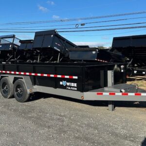BWise 7 x 16 Heavy Duty Dump Trailer - Low Profile With Ramps | Sea Shares