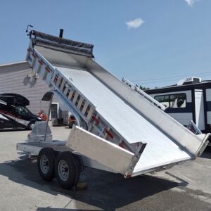 2025 Mission Trailers 7×16 14K Aluminum Hydraulic Dump w/Ramps, HD D-Rings, Barn Doors, Tarp Kit | Sea Shares